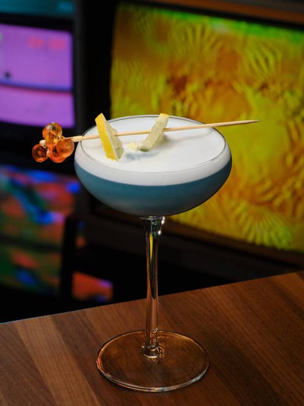 A Blue Twilight Reverie cocktail from Pachi-Pachi, a cocktail bar and listening lounge opening ...