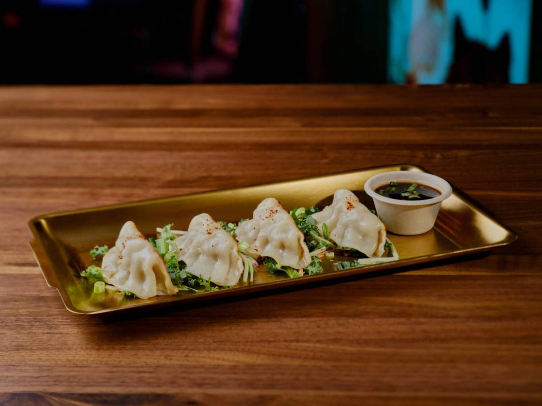 Gyoza from Pachi-Pachi, a cocktail bar and listening lounge opening Aug. 22, 2025, in downtown ...