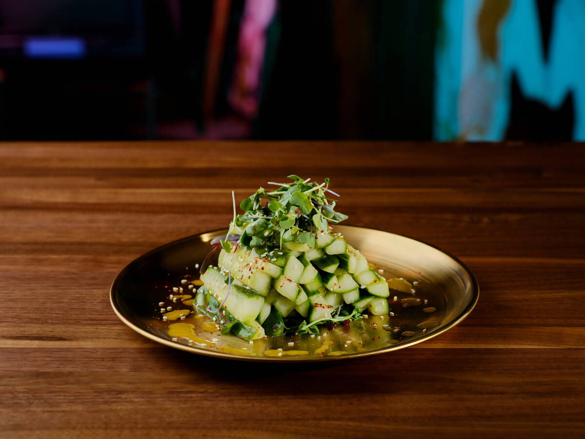 Cucumber tataki salad from Pachi-Pachi, a cocktail bar and listening lounge opening Aug. 22, 20 ...