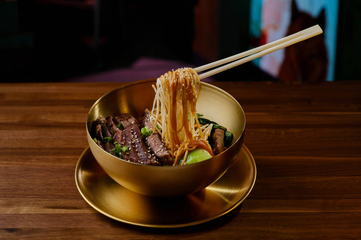 World Famous Floating Ghost Noodles (with levitating chopsticks) from Pachi-Pachi, a cocktail b ...