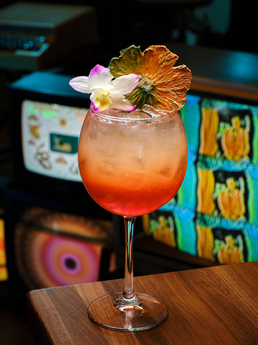 A Nara's Gentle Bow cocktail from Pachi-Pachi, a cocktail bar and listening lounge opening Aug. ...