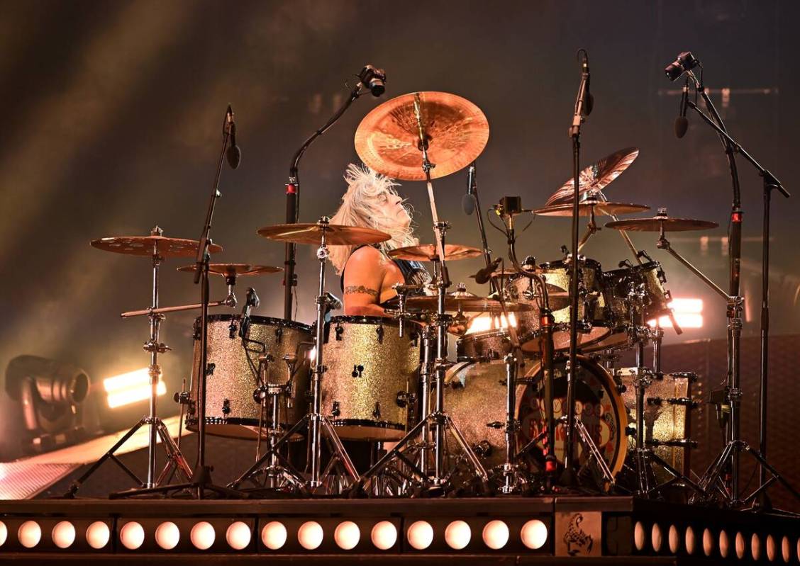 Drummer Mikkey Dee of the Scorpions performs during Scorpions – Coming Home to Las Vegas 60th ...