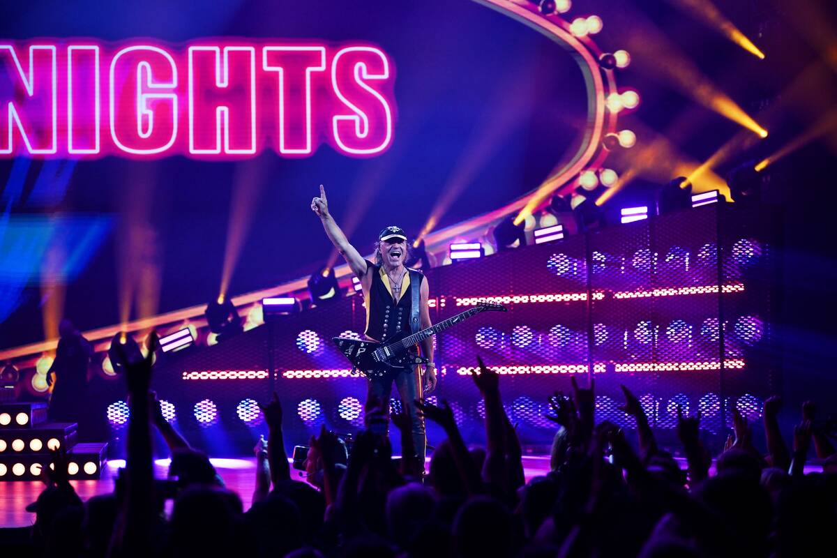 Guitarist Matthias Jabs of the Scorpions performs during Scorpions – Coming Home to Las Vegas ...