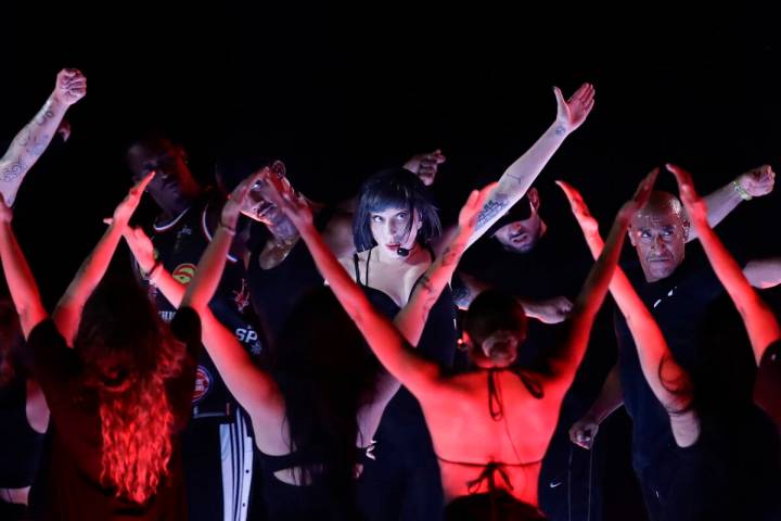 Lady Gaga takes part in a rehearsal a day ahead of her free concert, on Copacabana beach, in Ri ...