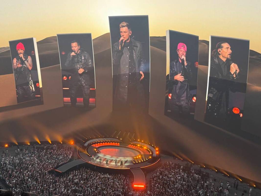 A scene from opening night of Backstreet Boys' "Into The Millennium" at Sphere on Friday, July ...