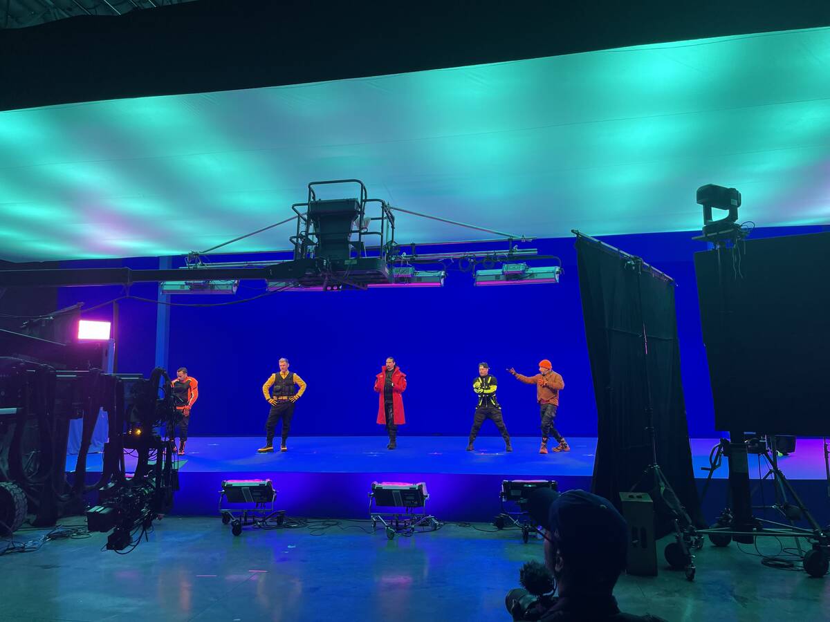 The Backstreet Boys are shown in the development of the "Into The Millennium" production at Sph ...