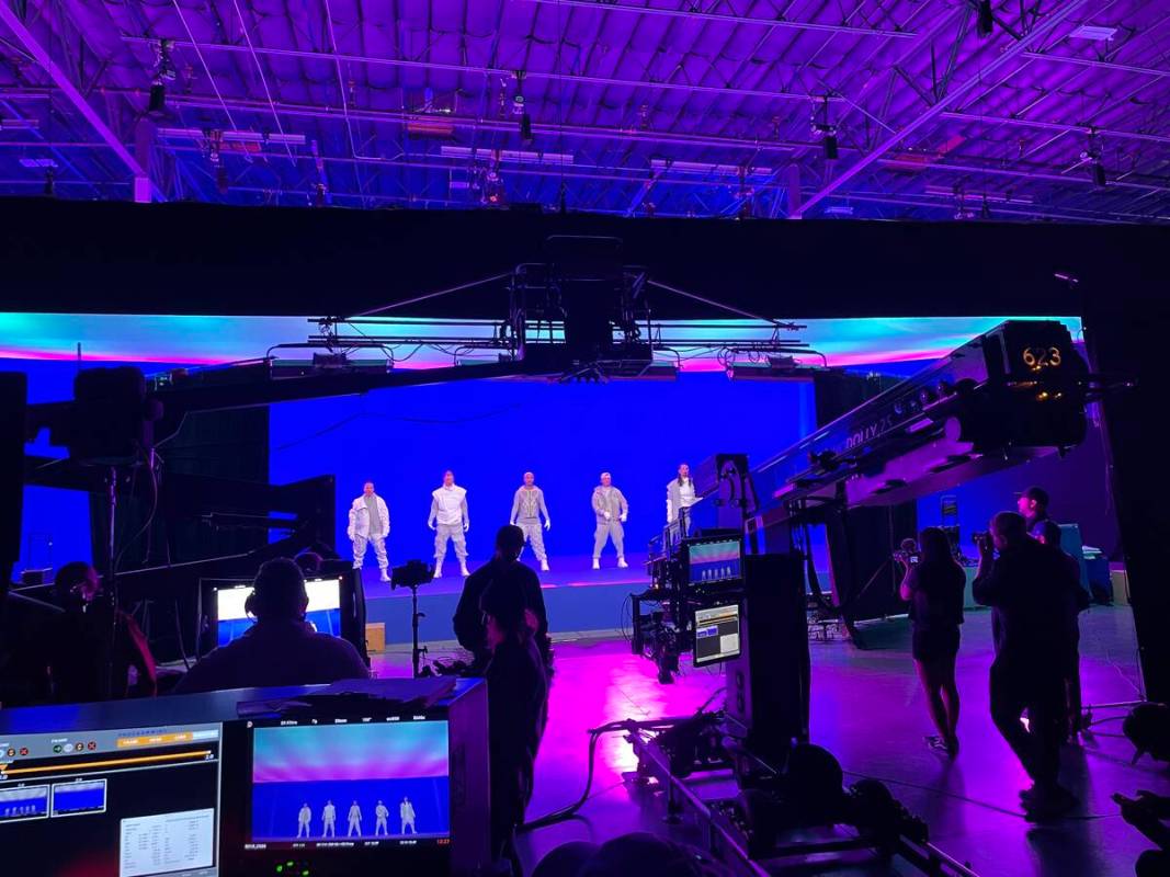 The Backstreet Boys are shown in the development of the "Into The Millennium" production at Sph ...