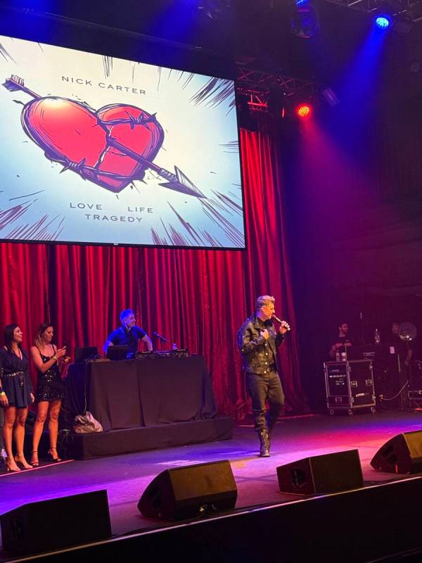 Nick Carter of the Backstreet Boys is shown performing “Love Life Tragedy” at an invite-onl ...
