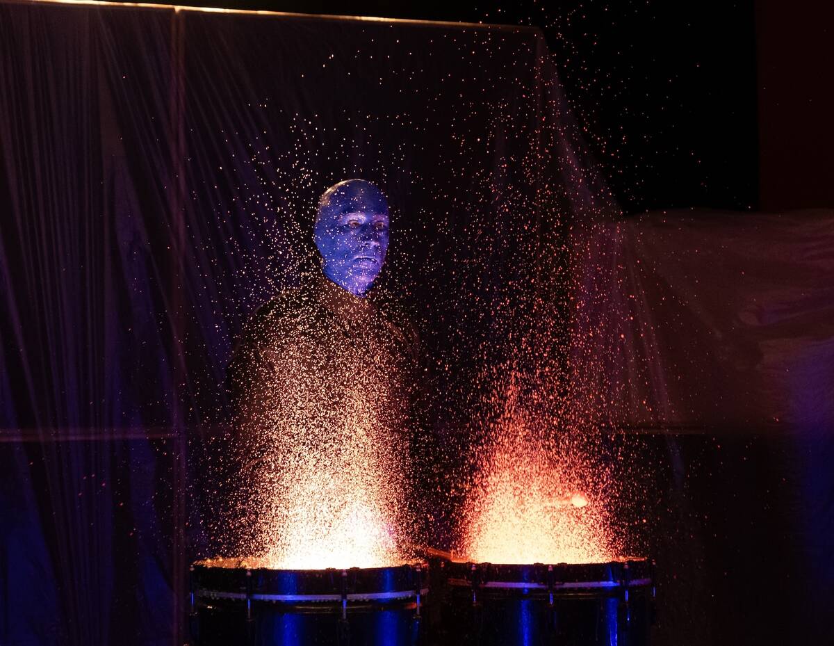 Matt Ramsey of the Blue Man Group is shown in his scene in “Spinal Tap II: The End Continues, ...