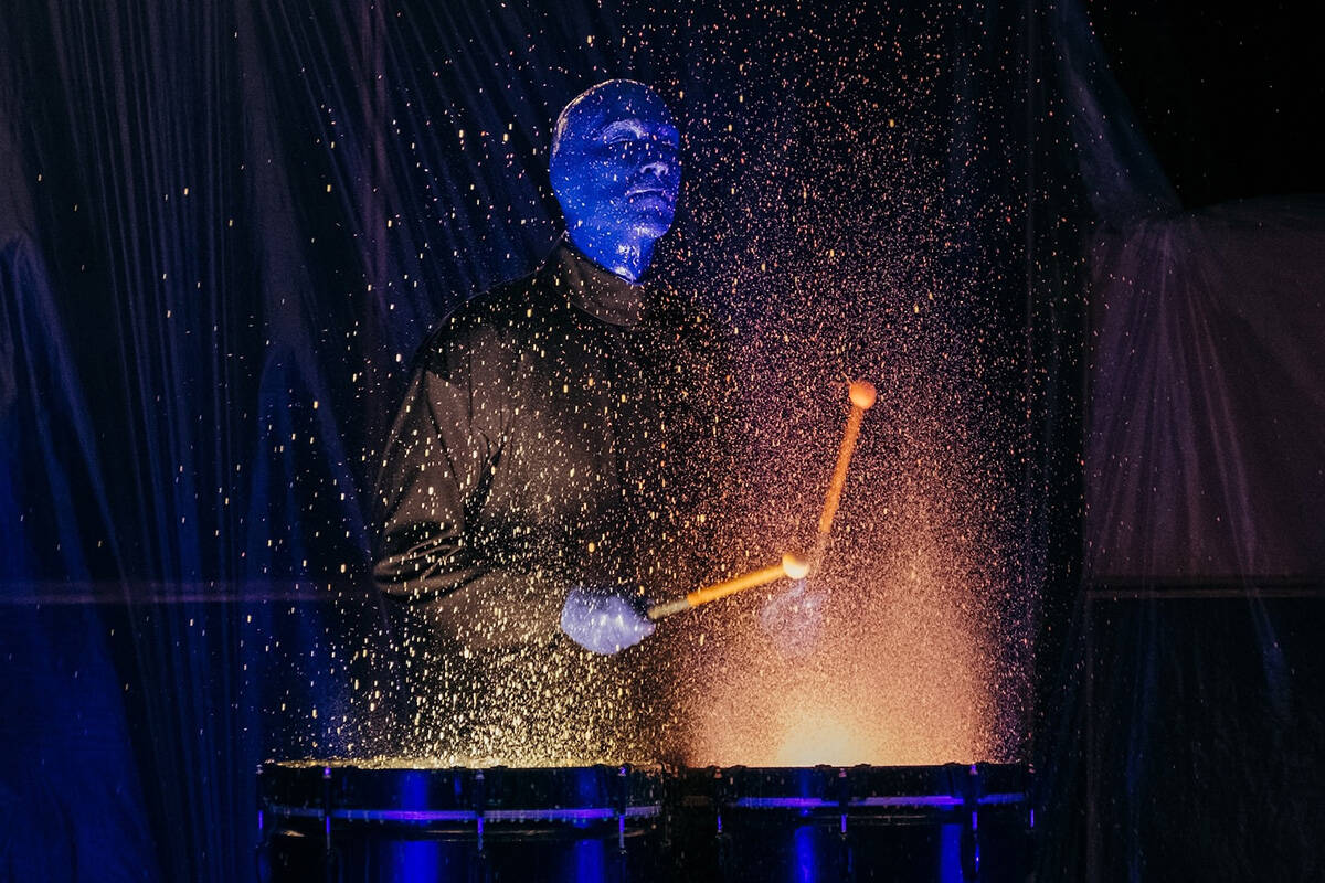 Matt Ramsey of the Blue Man Group is shown in his scene in “Spinal Tap II: The End Continues, ...