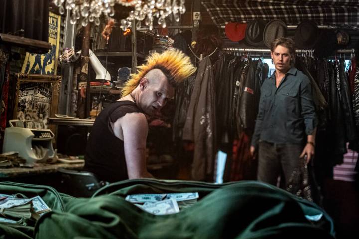 Matt Smith, left, and Austin Butler in "Caught Stealing." (Niko Tavernise/Sony Pictur ...