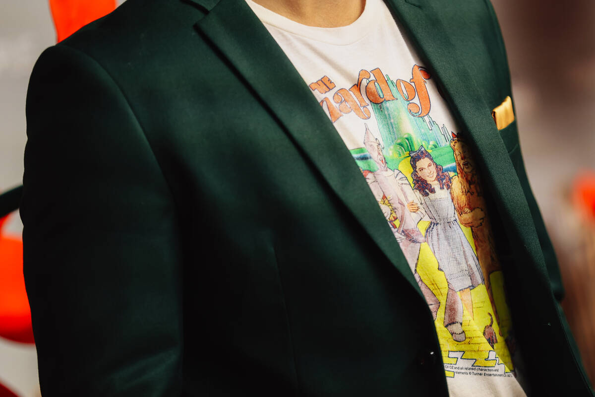 Skylar Astin on a red carpet at the world premiere of “Wizard of Oz” at the Spher ...