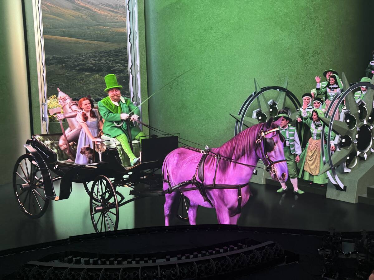 A scene from "The Wizard of Oz at Sphere," which opened on Thursday, Aug. 28, 2025. (John Katsi ...