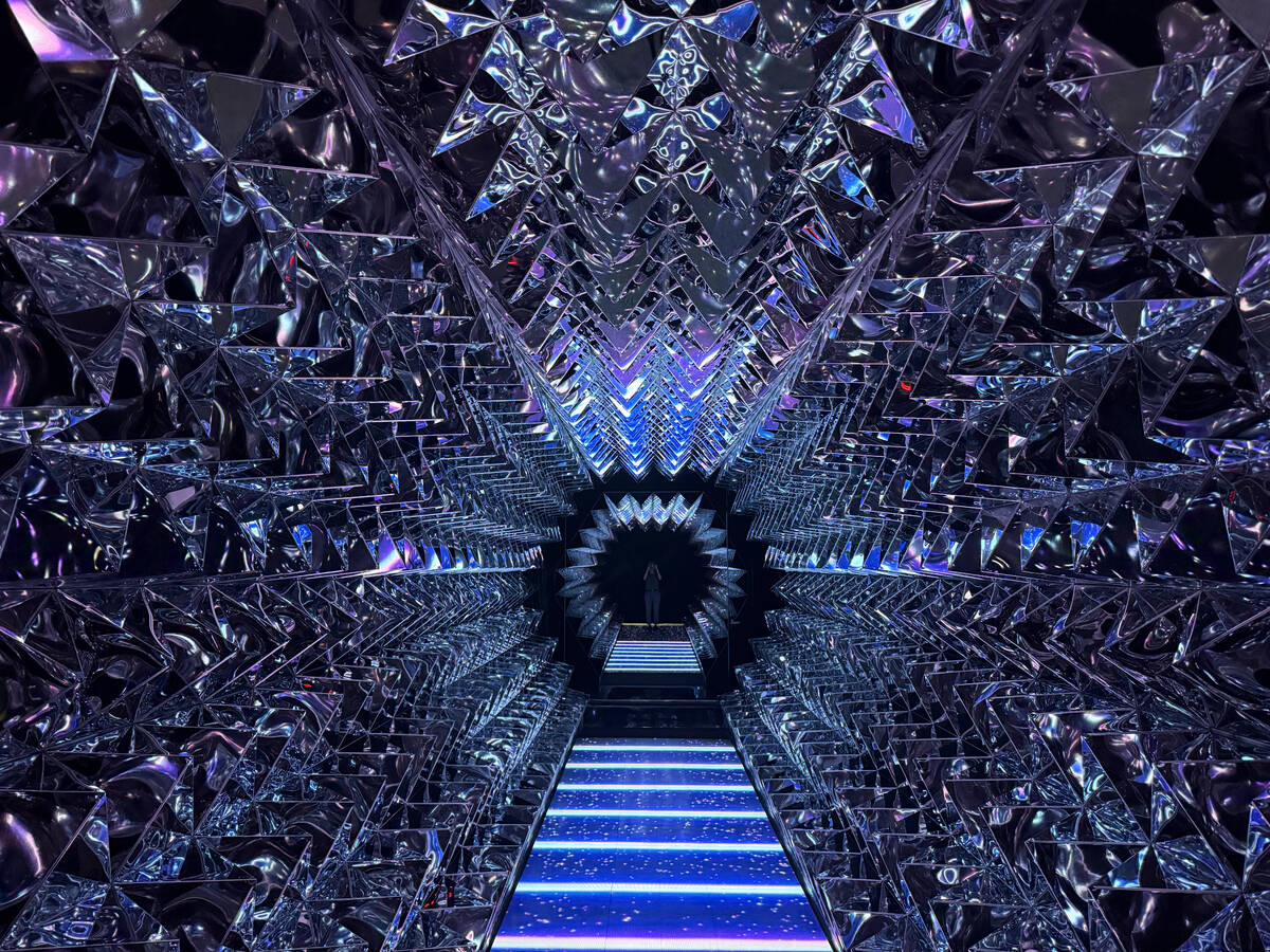 A psychedelic hallway at the Infinity Museum, which opened Thursday, Aug. 28, 2025 at Boulevard ...