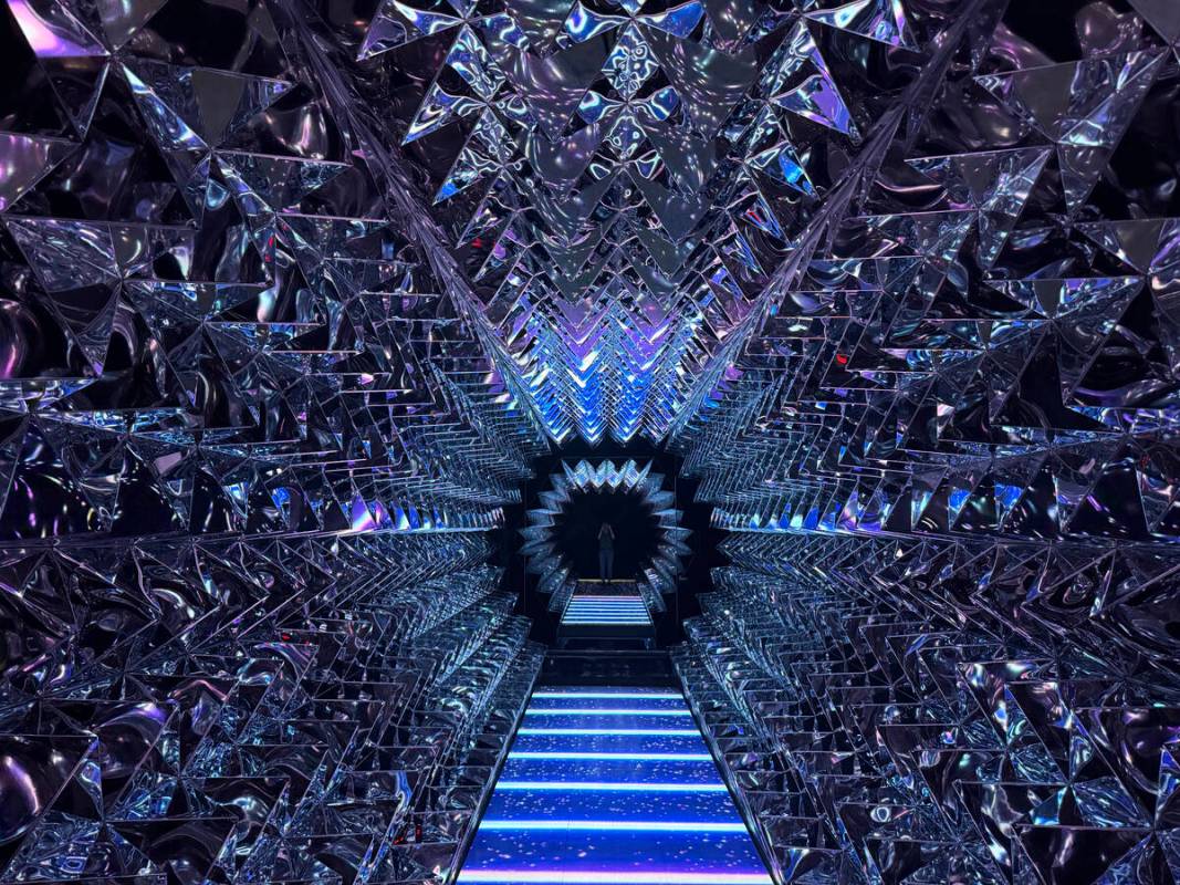 A psychedelic hallway at the Infinity Museum, which opened Thursday, Aug. 28, 2025 at Boulevard ...