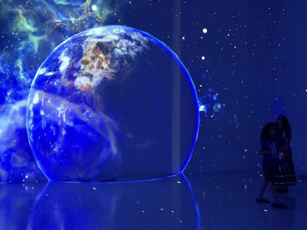 The "Wormhole" projection room at the Infinity Museum, which opened Thursday, Aug. 28, 2025 at ...