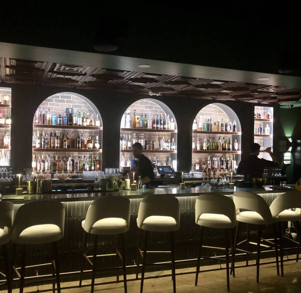 The bar at CC Speakeasy, which lies hidden behind Craft Creamery ice cream shop in downtown Las ...