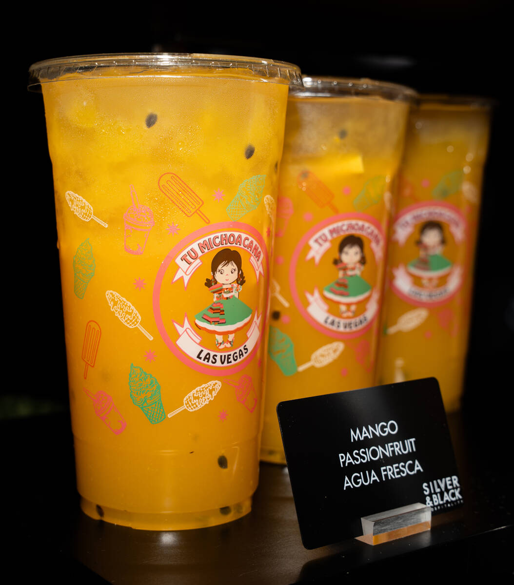 A mango passionfruit aqua fresca is one of the new items offered at the Tu Michoacana station a ...