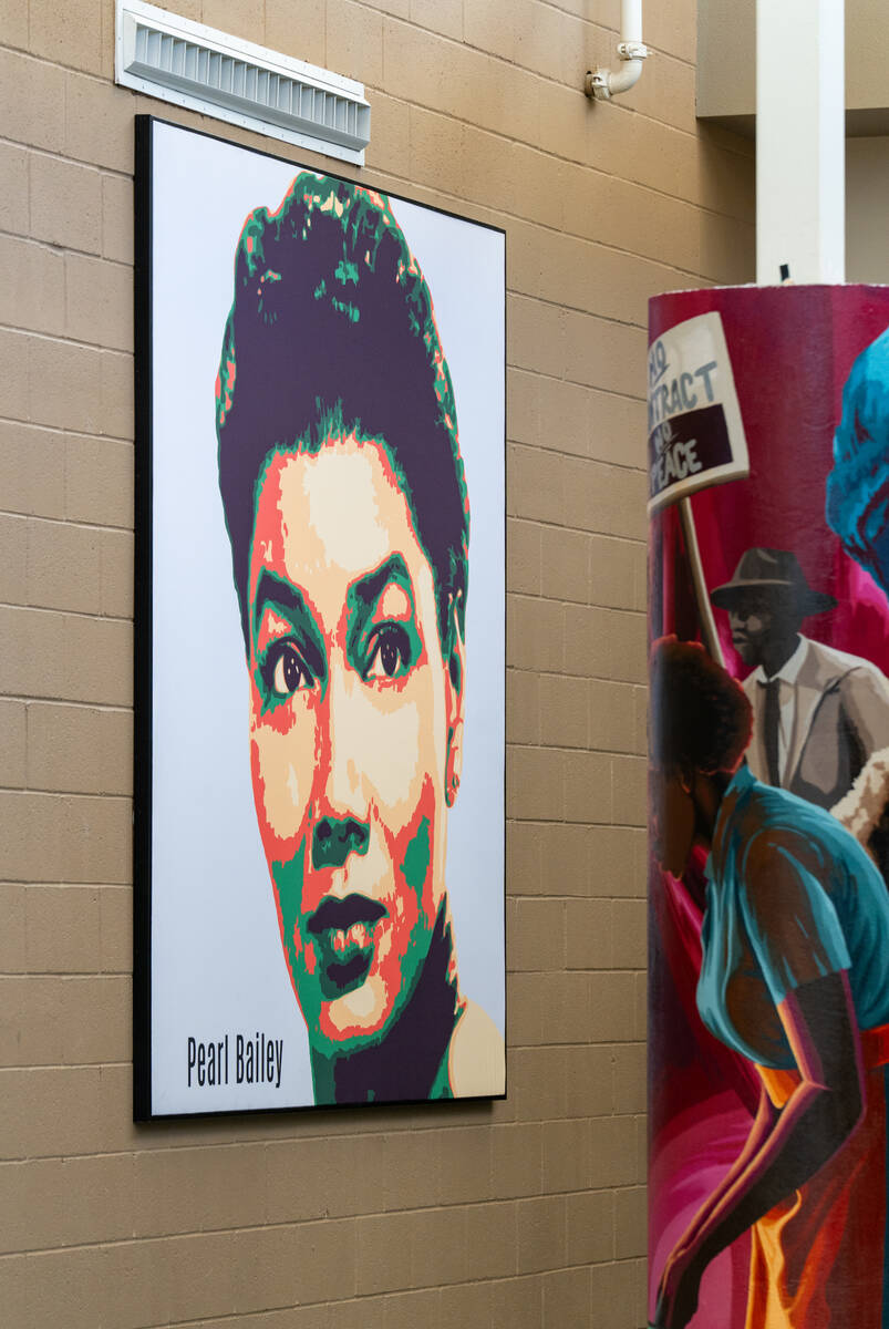 Murals depicting the history of the Historic Westside are painted on the pillars of the Pearson ...