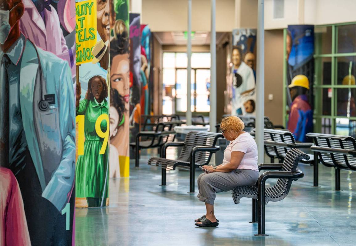 Murals depicting the history of the Historic Westside are painted on the pillars of the Pearson ...