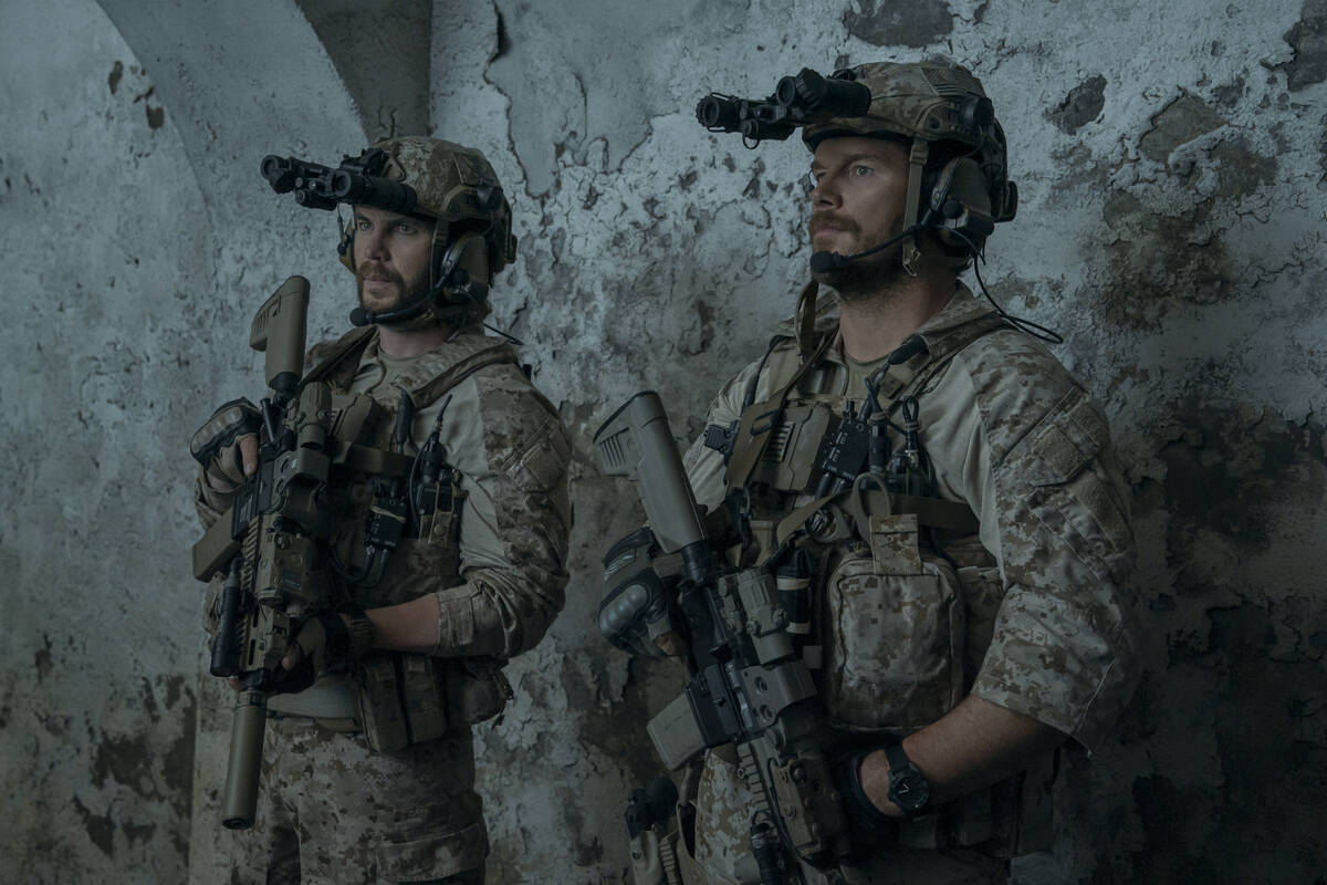 Ben Edwards (Taylor Kitsch), James Reece (Chris Pratt) in a scene from “The Terminal List: Da ...