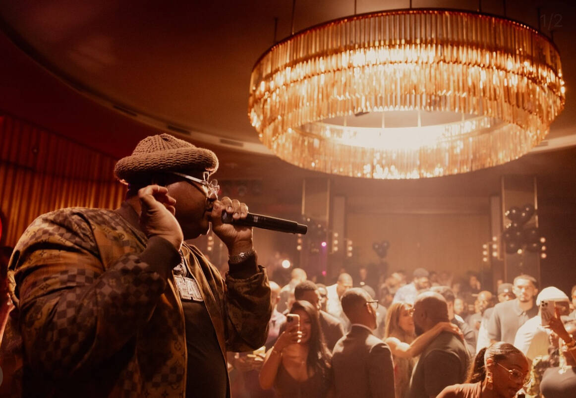 E-40 performs at Randy Mims 50th birthday party, hosted by LeBron James, at Bruno Mars' The Pin ...