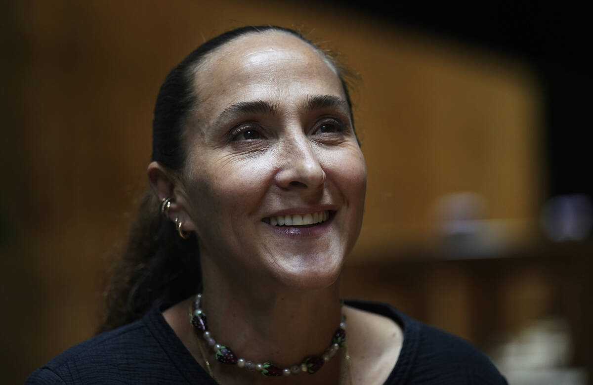 Renowned Mexican chef and businesswoman Gabriela Cámara speaks during an interview at her rest ...