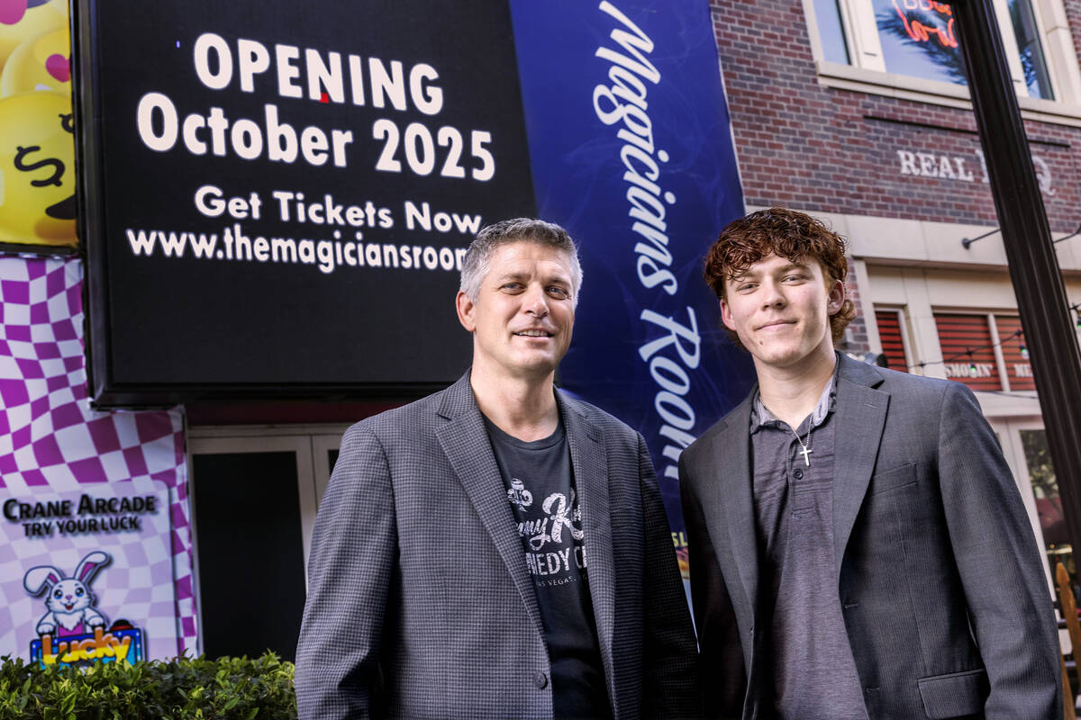 Damian Costa, left, President of Pompey Entertainment, with son and Vice President Dayton outsi ...