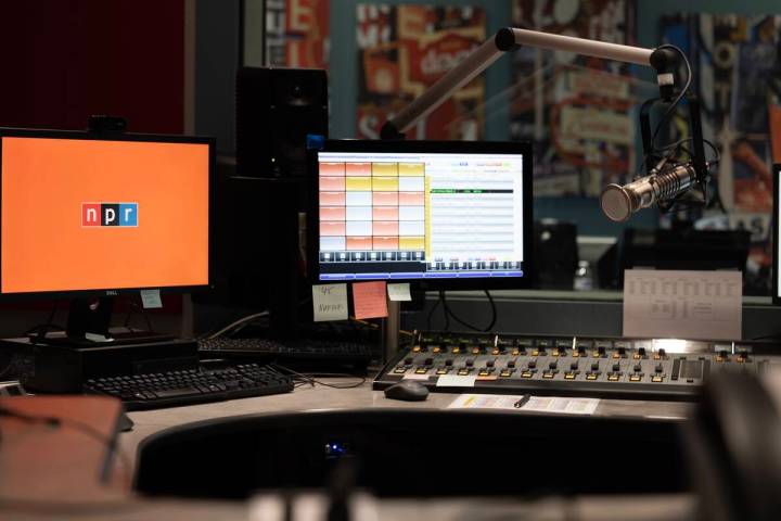 Shown is a studio at Nevada Public Radio's Las Vegas headquarters. The station's "State of Neva ...