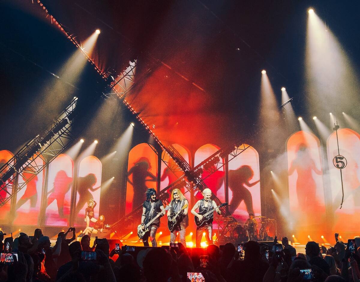Motley Crue opens its residency at Dolby Live at Park MGM on Friday, Sept. 12, 2025. (Marcus Mc ...