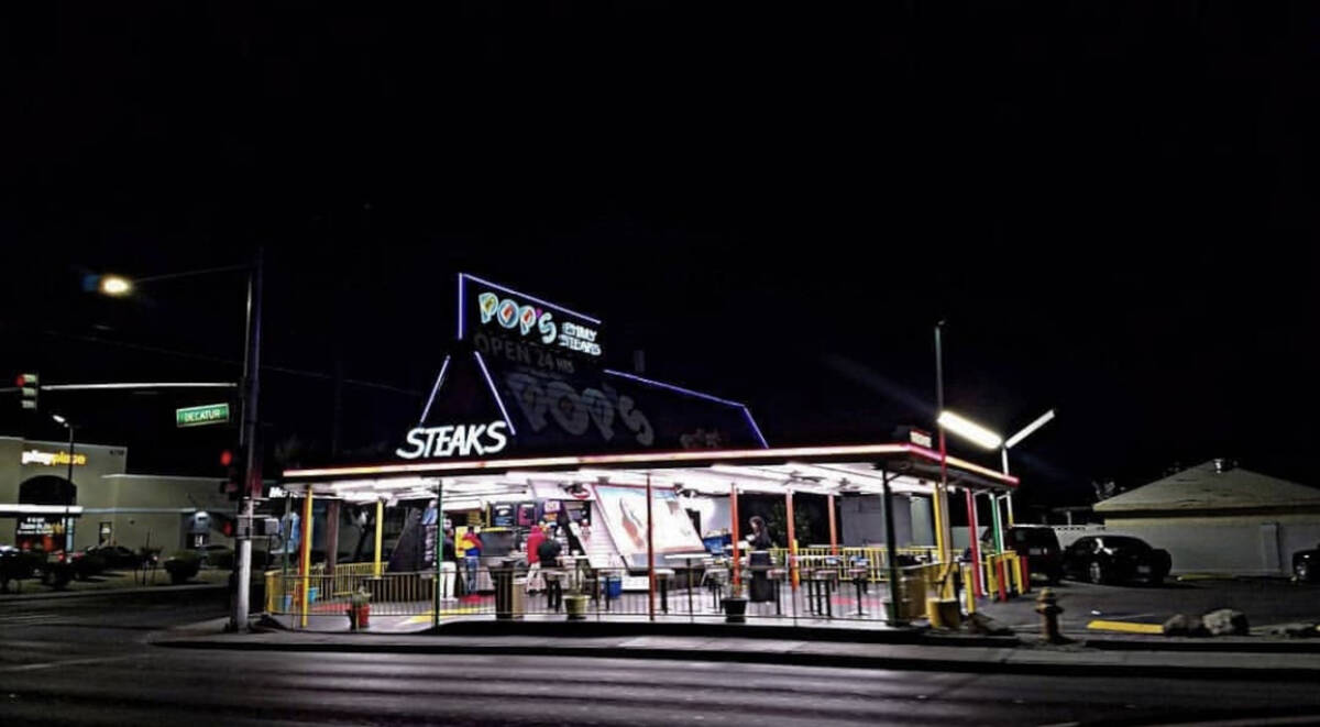 The exterior of Pride of Philly Steaks, with its distinctive A-frame, in Las Vegas. (Pride of P ...