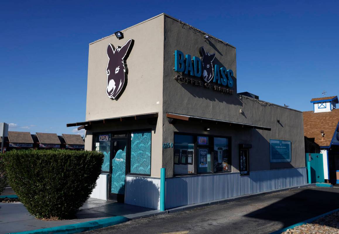 The Bad Ass Coffee of Hawaii is seen at 6150 W. Charleston Blvd., on Sunday Sept. 7, 2025, in L ...