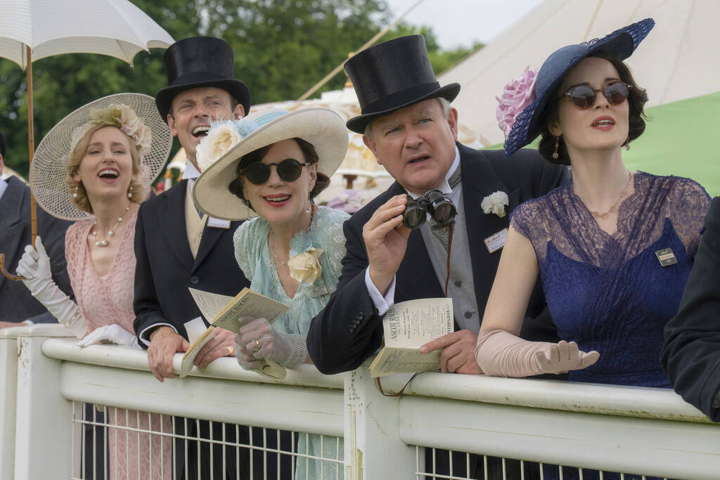 This image released by Focus Features shows Laura Carmichael, from left, Harry Hadden-Paton, El ...