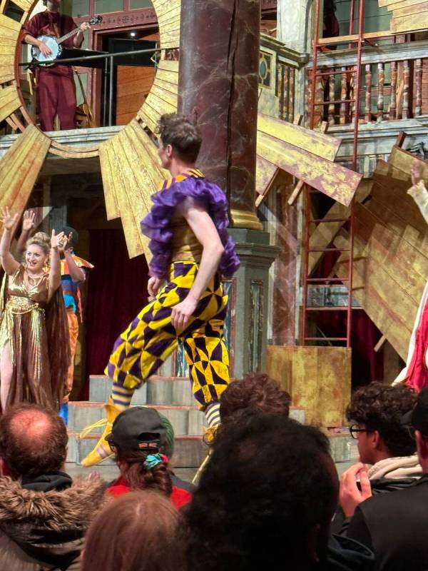A scene from "Twelfth Night" at Shakespeare Globe is shown Friday, Sept. 12, 2025. (John Katsil ...