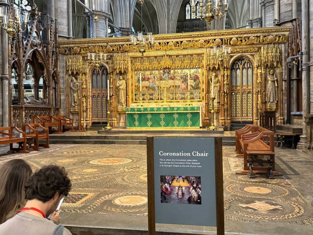 A scene from Westminster Abbey on Friday, Sept. 12, 2025. (John Katsilometes/Las Vegas Review-J ...