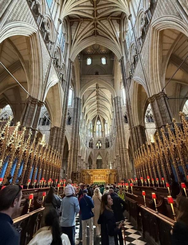 A scene from Westminster Abbey on Friday, Sept. 12, 2025. (John Katsilometes/Las Vegas Review-J ...