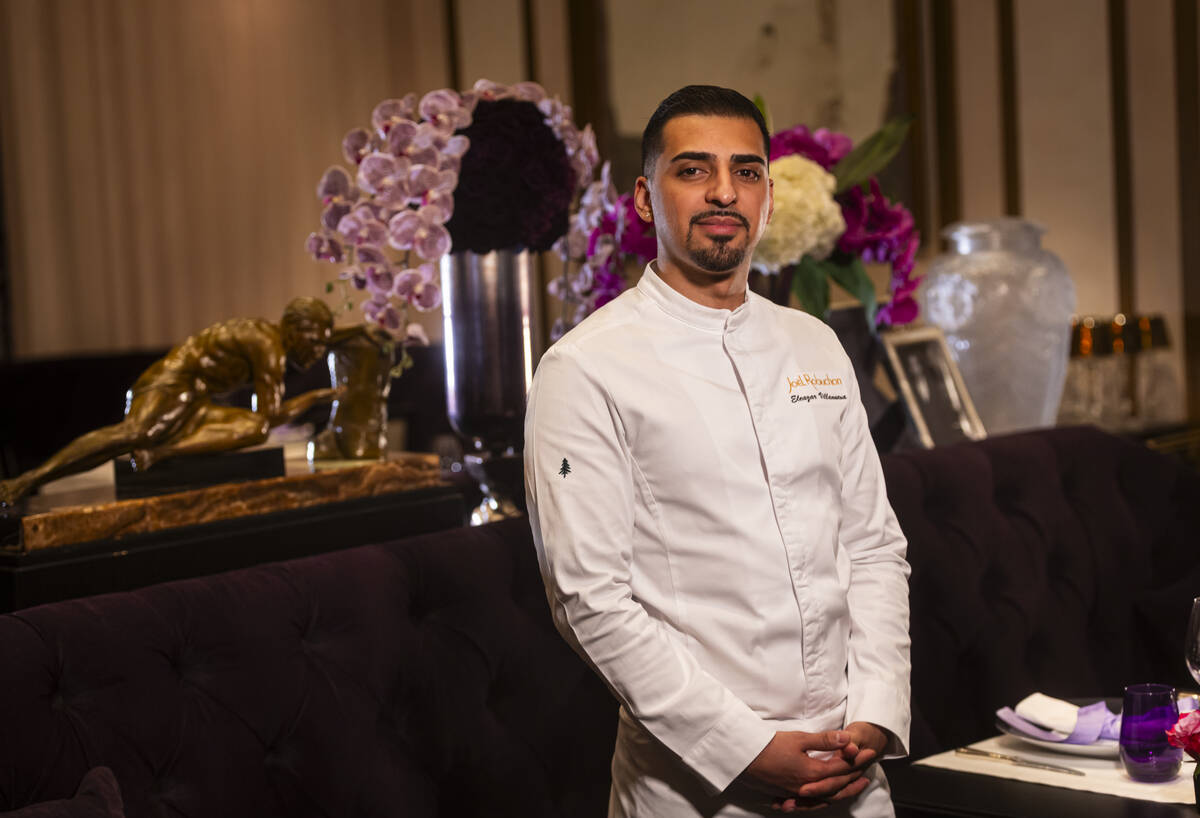 Eleazar Villanueva, executive chef at Joël Robuchon, poses for a portrait in the dining room o ...