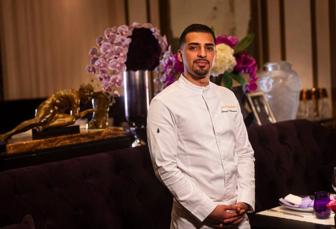 Eleazar Villanueva, executive chef at Joël Robuchon, poses for a portrait in the dining room o ...