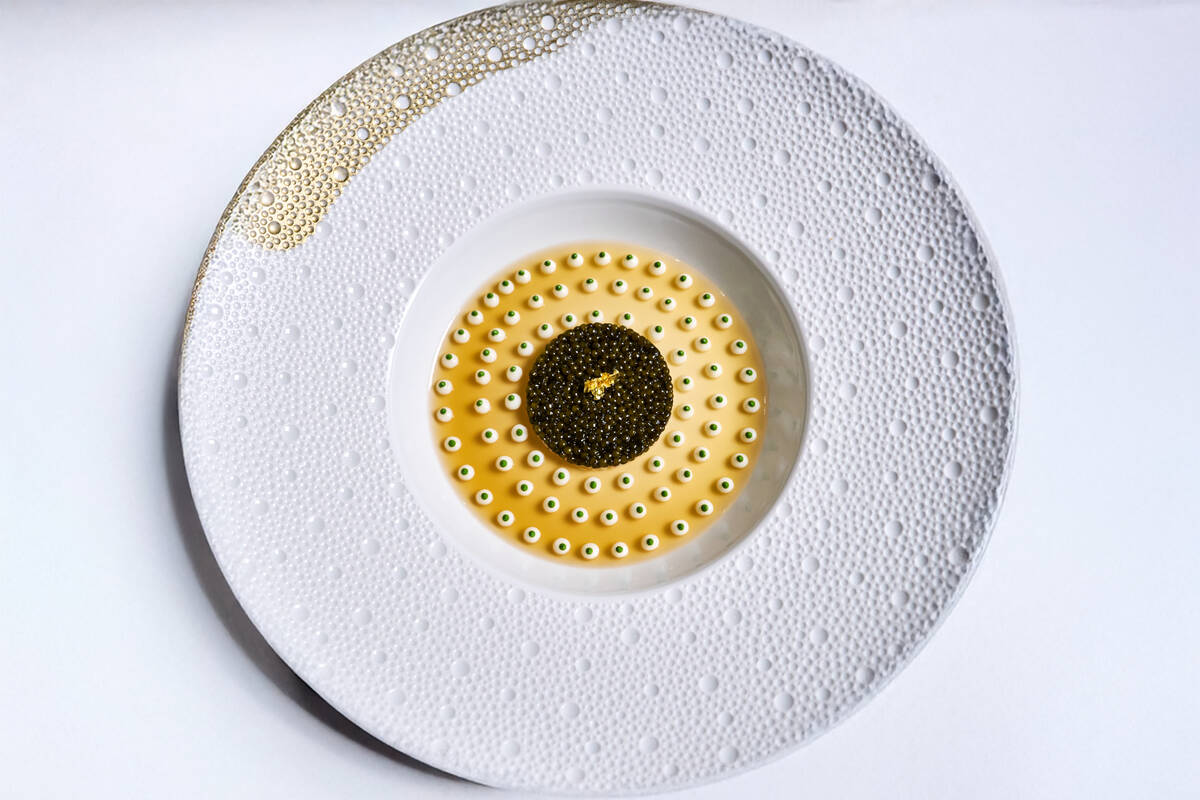 Le Caviar Imperial from the 20th anniversary menu being served Oct. 3 to 6, 2025, at Joël Robu ...