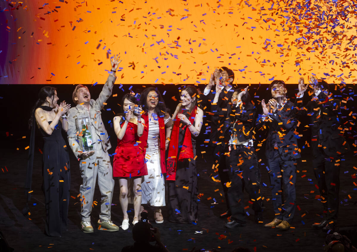 The team behind New York City's Atomix celebrates after being named the No. 1 restaurant d ...