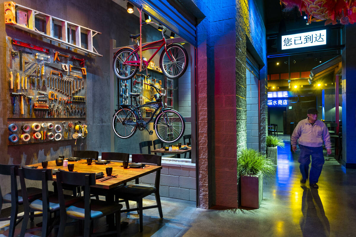 Decorative interior dining of Chi Asian Kitchen at The Strat on Friday, Jan. 6, 2023, in Las Ve ...