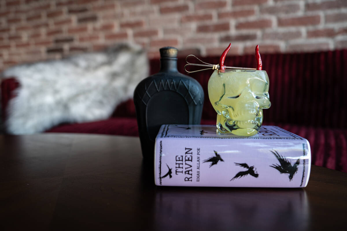 The Devil’s Dance, a “fiery” run drink served in a skull glass with chili “horns” for ...