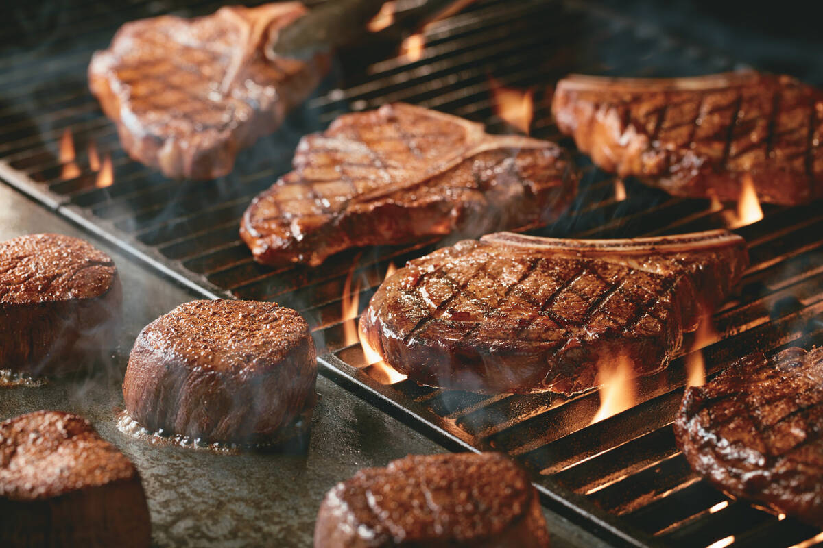 An array of steaks from LongHorn Steakhouse, which is opening its first Las Vegas Valley locati ...