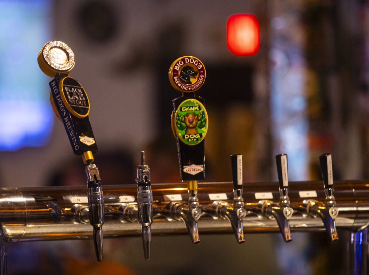 Beer taps are seen at Big Dog’s Draft House, at 4543 N. Rancho Drive, on Thursday, Sept. 11, ...