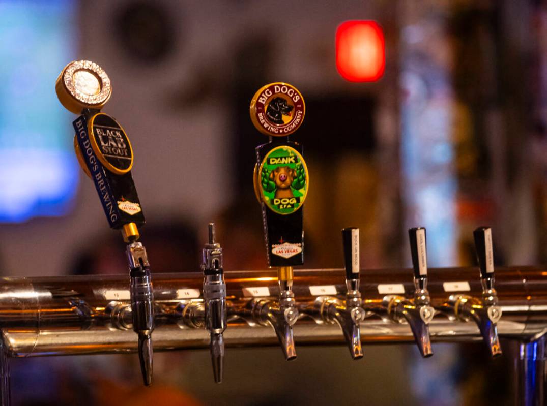 Beer taps are seen at Big Dog’s Draft House, at 4543 N. Rancho Drive, on Thursday, Sept. 11, ...