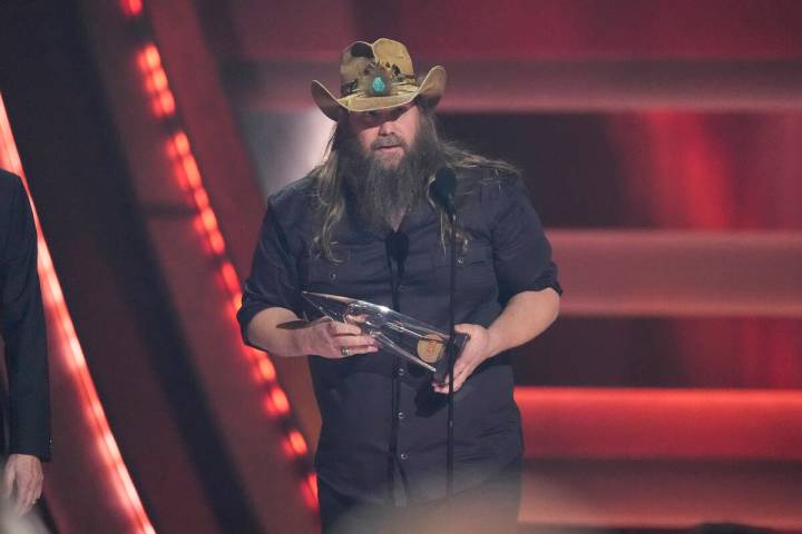 Chris Stapleton accepts the award for single of the year for "White Horse" during the ...