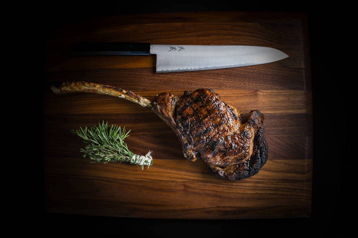 A tomahawk steak dry aged for 21 days from Boa Steakhouse, which is opening in October 2025 in ...