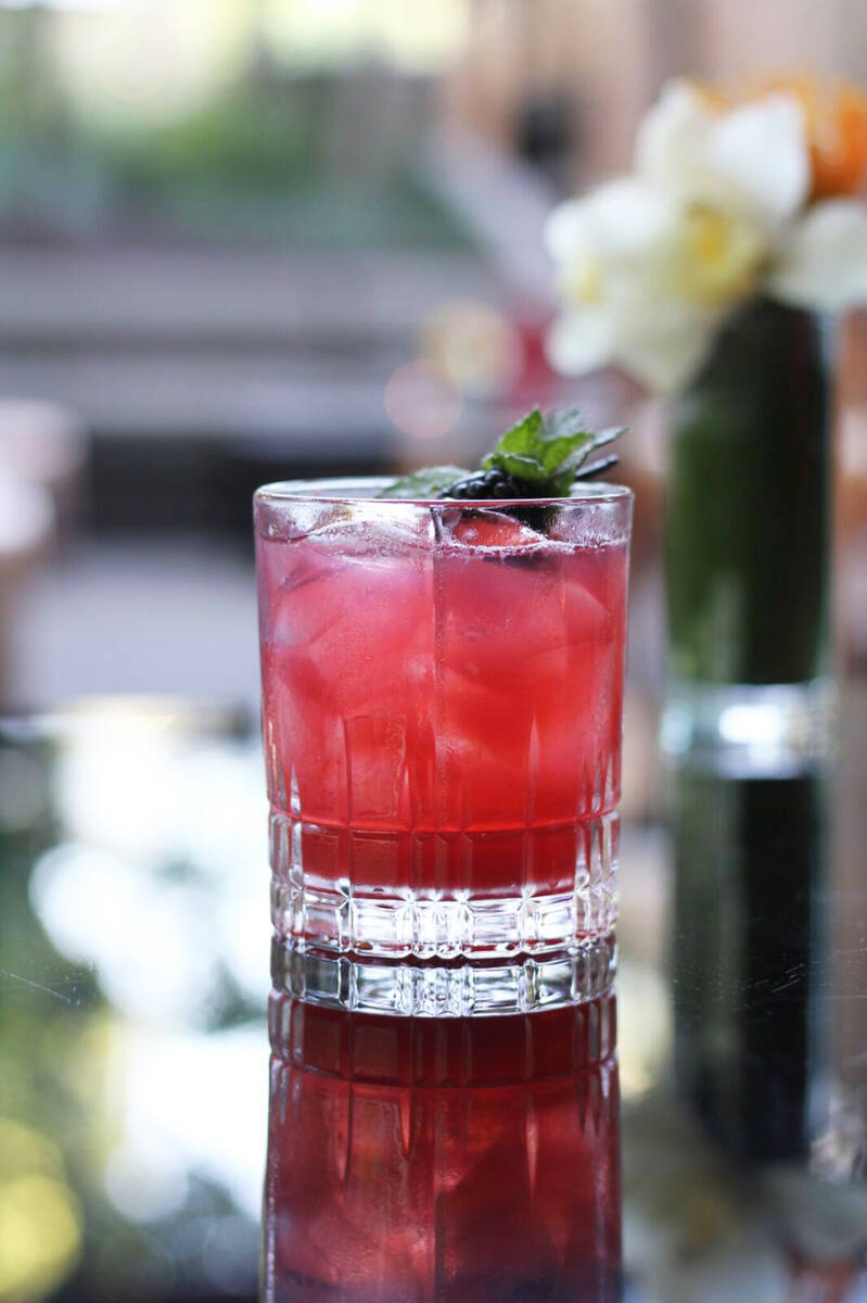 A blackberry smash from Boa Steakhouse, which is opening in October 2025 in the Grand Canal Sho ...