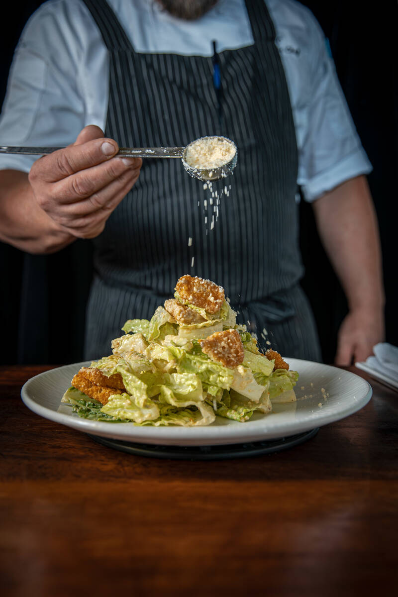 A signature tableside Caesar salad Boa Steakhouse, which is opening in October 2025 in the Gran ...