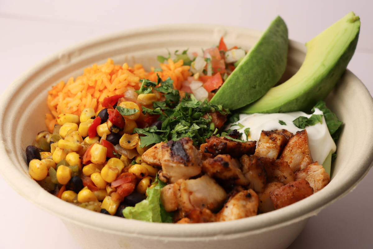 A chicken Baja bowl from the Koval Zone by Heineken and West Harmon Zone, two hospitality exper ...